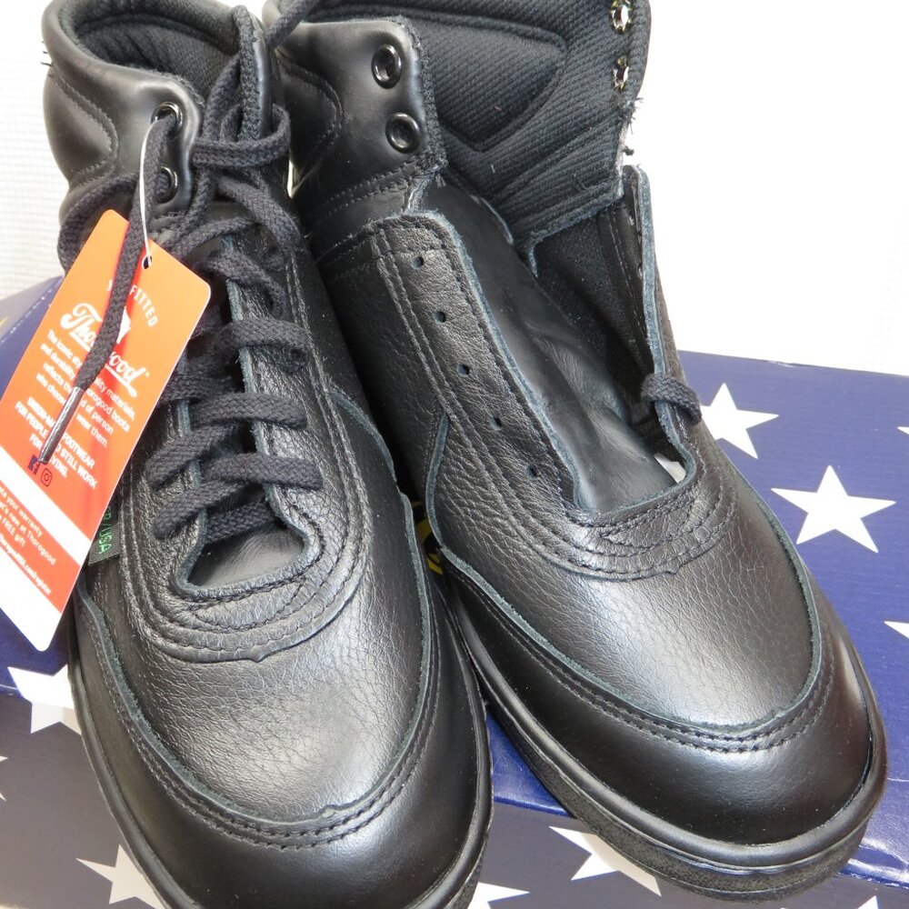 Thorogood 534-6555 Black Ankle Leather Boots Womens Size 7.5M New Vibram Sole